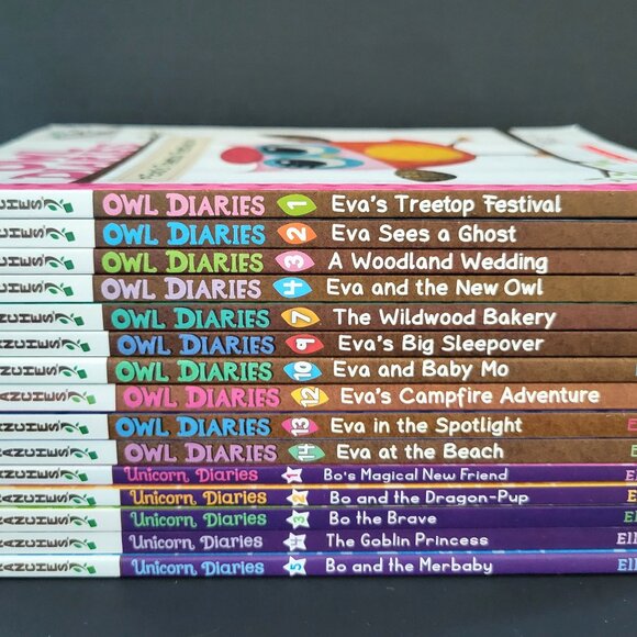 OWL DIARIES AND UNICORN DIARIES BOOKS MIXED LOT OF 15 BRANCHES SCHOLASTIC ELLIOT - Picture 6 of 14